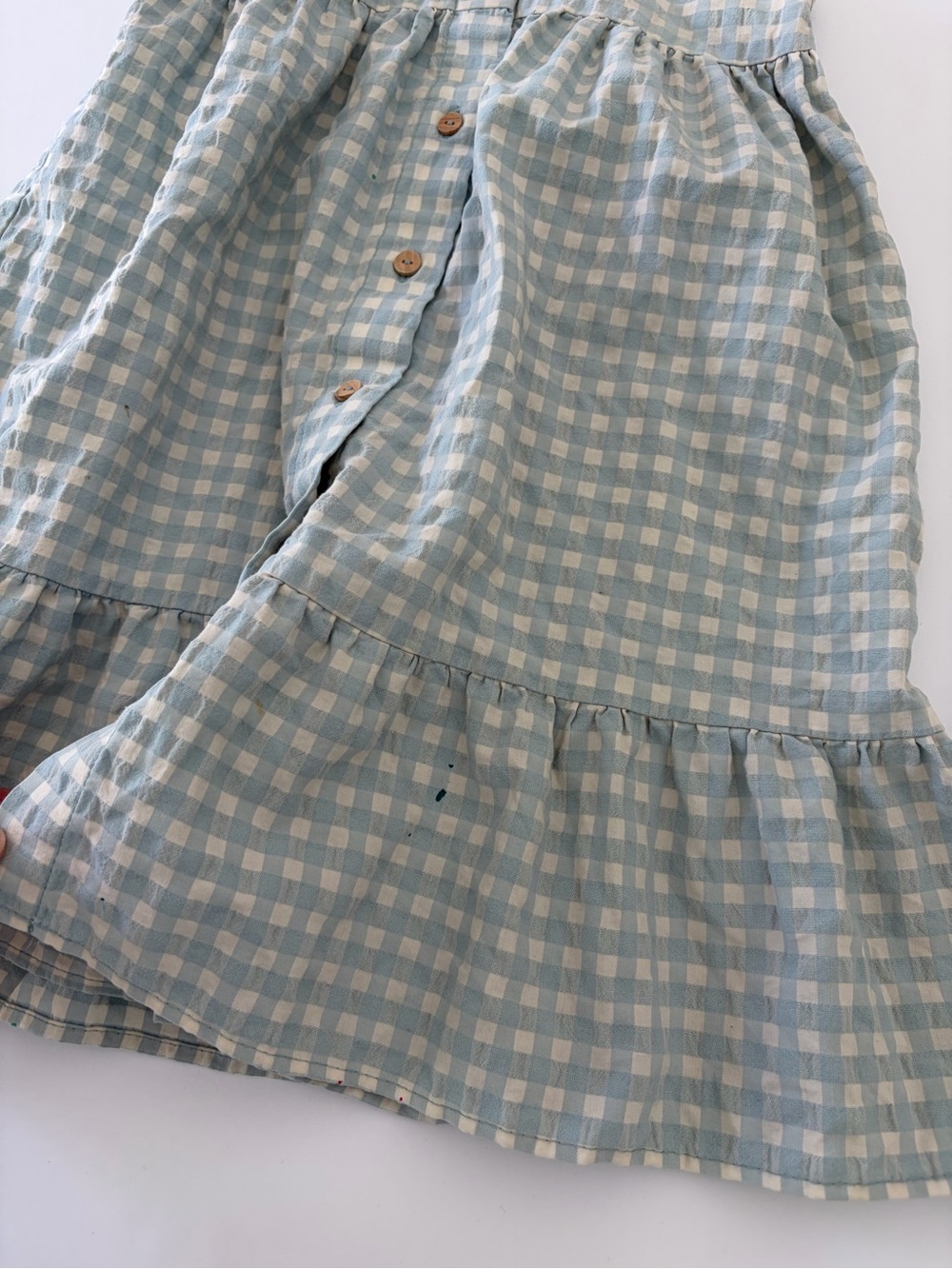 Zara Girls Blue And White Gingham Cotton Dress Size 3-4T PLAY Condition - Picture 3 of 7